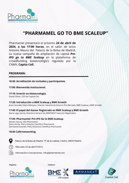 Pharmamel lanza la campaña de ampliación de capital «Go to BME Scaleup»